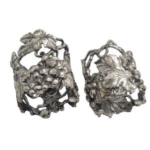 Arthur Court Vintage Silver tone Grapevine & Leaf Votive Holder Set Of 2 yr 2000